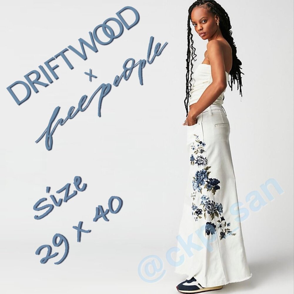 NWOT Free People x Driftwood Bluebell Fleur Maxi Skirt Sz 29